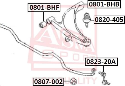 ASVA 0823-20A - Entretoise / tige, stabilisateur droxauto.com