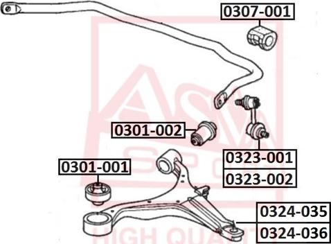 ASVA 0323-002 - Entretoise / tige, stabilisateur droxauto.com