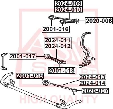 ASVA 2024-011 - Bras de liaison, suspension de roue droxauto.com