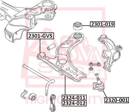 ASVA 2301-019 - Suspension, bras de liaison droxauto.com