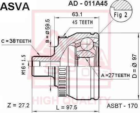 ASVA AD-011A45 - Jeu de joints, arbre de transmission droxauto.com