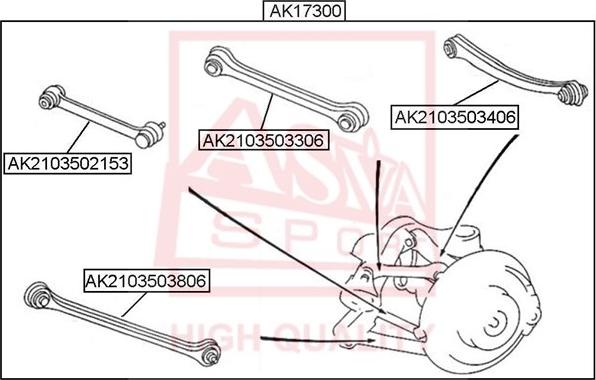 ASVA AK2103503406 - Bras de liaison, suspension de roue droxauto.com