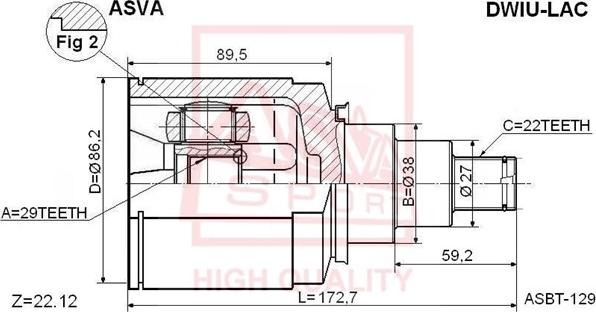 ASVA DWIU-LAC - Jeu de joints, arbre de transmission droxauto.com