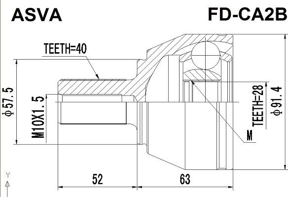 ASVA FD-CA2B - Jeu de joints, arbre de transmission droxauto.com