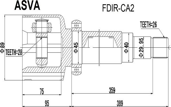 ASVA FDIR-CA2 - Jeu de joints, arbre de transmission droxauto.com