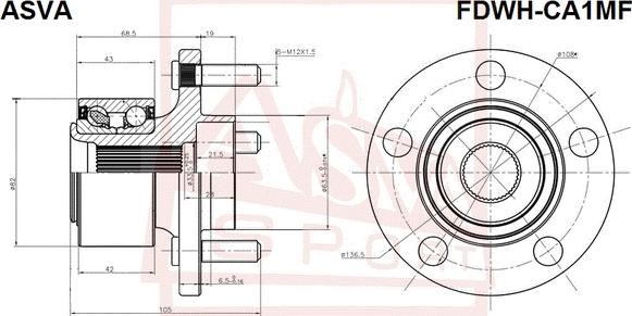 ASVA FDWH-CA1MF - Moyeu de roue droxauto.com