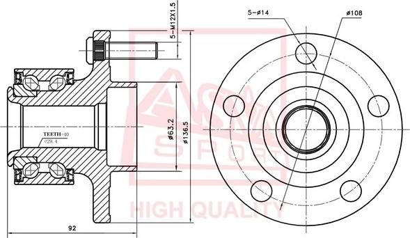ASVA FDWH-CBF - Moyeu de roue droxauto.com