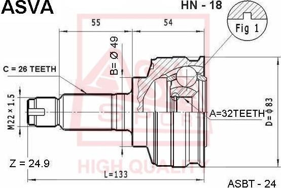 ASVA HN-18 - Jeu de joints, arbre de transmission droxauto.com