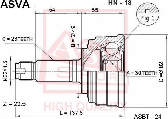 ASVA HN-13 - Jeu de joints, arbre de transmission droxauto.com