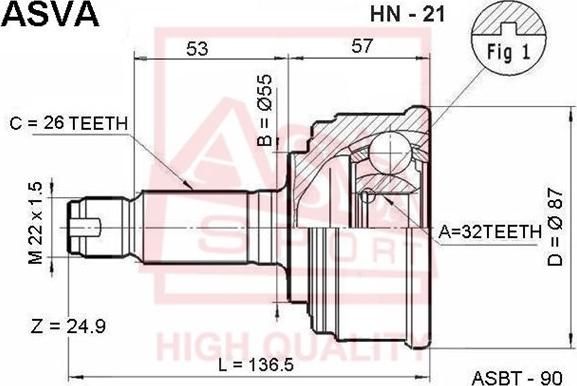 ASVA HN-21 - Jeu de joints, arbre de transmission droxauto.com