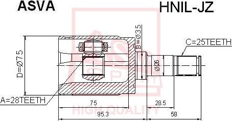 ASVA HNIL-JZ - Jeu de joints, arbre de transmission droxauto.com