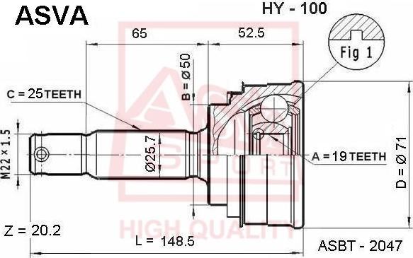 ASVA HY-100 - Jeu de joints, arbre de transmission droxauto.com