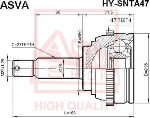 ASVA HY-SNTA47 - Jeu de joints, arbre de transmission droxauto.com