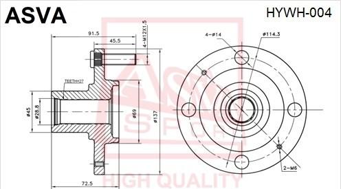 ASVA HYWH-004 - Moyeu de roue droxauto.com