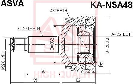 ASVA KA-NSA48 - Jeu de joints, arbre de transmission droxauto.com