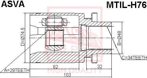 ASVA MTIL-H76 - Jeu de joints, arbre de transmission droxauto.com