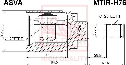 ASVA MTIR-H76 - Jeu de joints, arbre de transmission droxauto.com