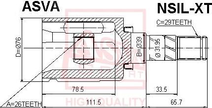 ASVA NSIL-XT - Jeu de joints, arbre de transmission droxauto.com