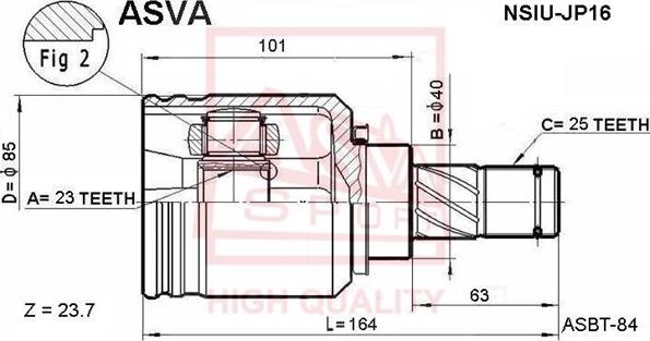 ASVA NSIU-JP16 - Jeu de joints, arbre de transmission droxauto.com