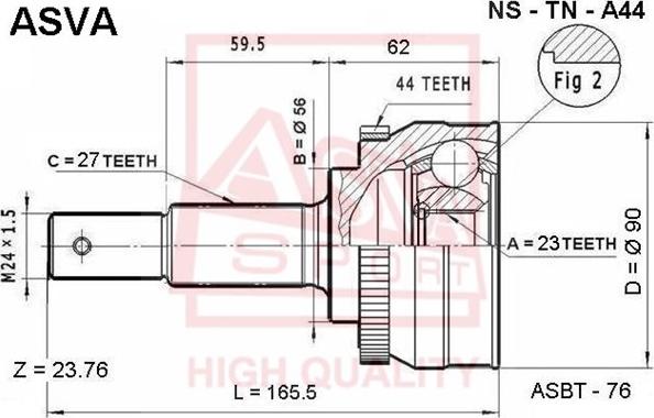 ASVA NS-TN-A44 - Jeu de joints, arbre de transmission droxauto.com