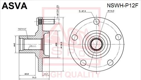 ASVA NSWH-P12F - Moyeu de roue droxauto.com