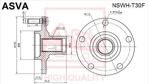 ASVA NSWH-T30F - Moyeu de roue droxauto.com