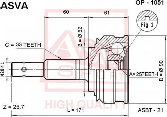 ASVA OP-1051 - Jeu de joints, arbre de transmission droxauto.com