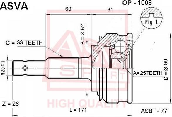 ASVA OP-1008 - Jeu de joints, arbre de transmission droxauto.com