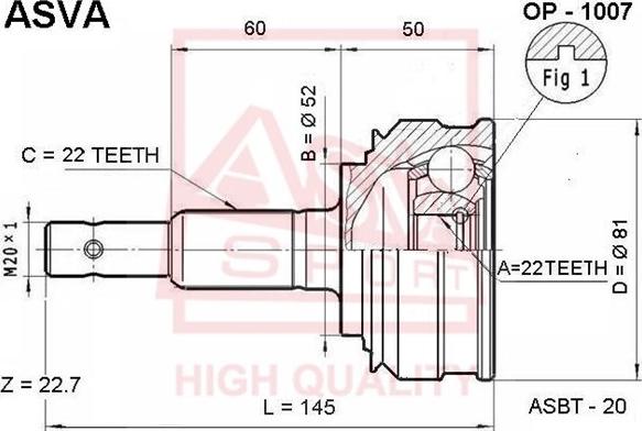 ASVA OP-1007 - Jeu de joints, arbre de transmission droxauto.com
