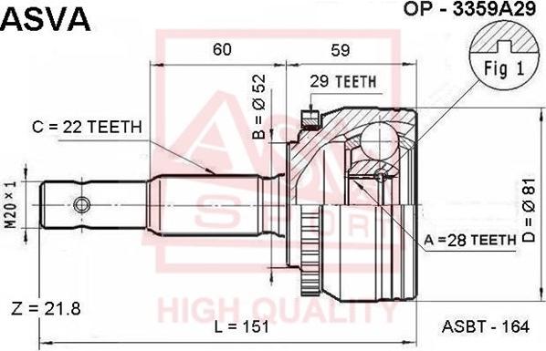 ASVA OP-3359A29 - Jeu de joints, arbre de transmission droxauto.com