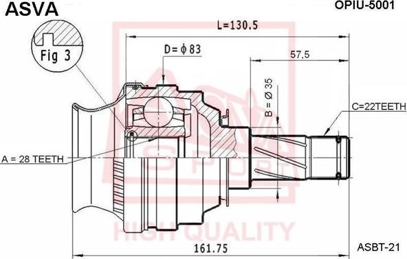 ASVA OPIU-5001 - Jeu de joints, arbre de transmission droxauto.com