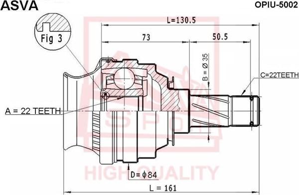 ASVA OPIU-5002 - Jeu de joints, arbre de transmission droxauto.com