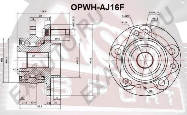 ASVA OPWH-AJ16F - Moyeu de roue droxauto.com