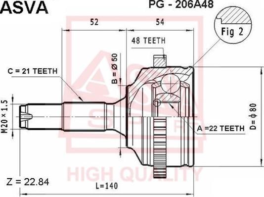 ASVA PG-206A48 - Jeu de joints, arbre de transmission droxauto.com