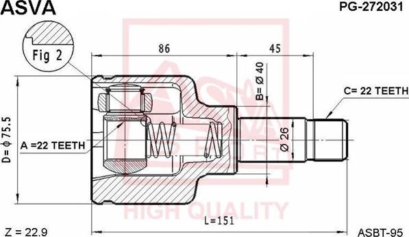 ASVA PG-272031 - Jeu de joints, arbre de transmission droxauto.com