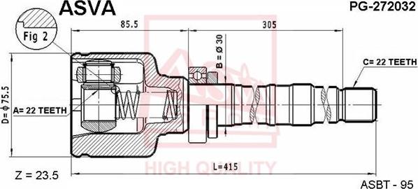 ASVA PG-272032 - Jeu de joints, arbre de transmission droxauto.com