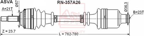 ASVA RN-357A26 - Arbre de transmission droxauto.com