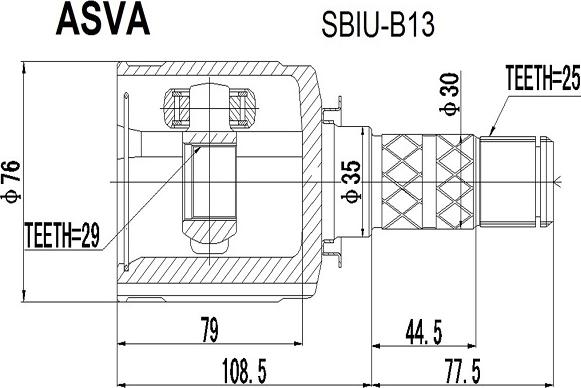 ASVA SBIU-B13 - Jeu de joints, arbre de transmission droxauto.com