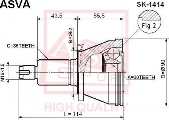 ASVA SK-1414 - Jeu de joints, arbre de transmission droxauto.com