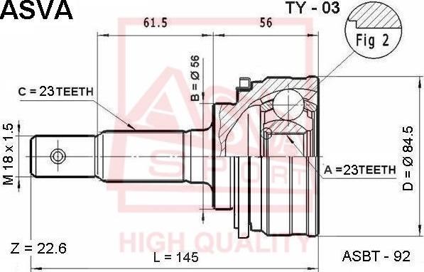ASVA TY-03 - Jeu de joints, arbre de transmission droxauto.com