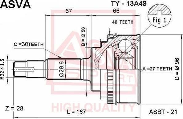 ASVA TY-13A48 - Jeu de joints, arbre de transmission droxauto.com