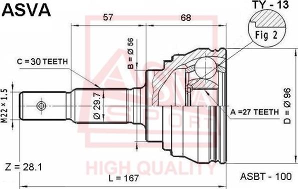 ASVA TY-13 - Jeu de joints, arbre de transmission droxauto.com