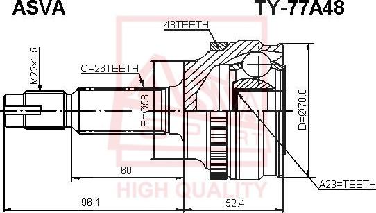 ASVA TY-77A48 - Jeu de joints, arbre de transmission droxauto.com