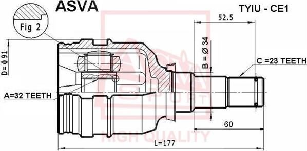 ASVA TYIU-CE1 - Jeu de joints, arbre de transmission droxauto.com