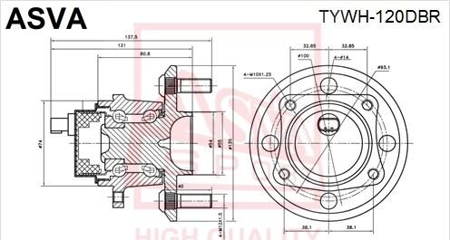 ASVA TYWH-120DBR - Moyeu de roue droxauto.com
