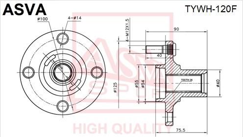 ASVA TYWH-120F - Moyeu de roue droxauto.com