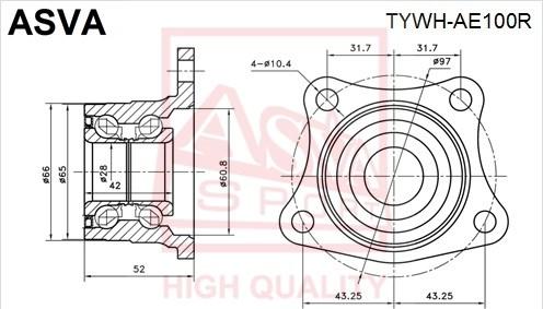 ASVA TYWH-AE100R - Moyeu de roue droxauto.com