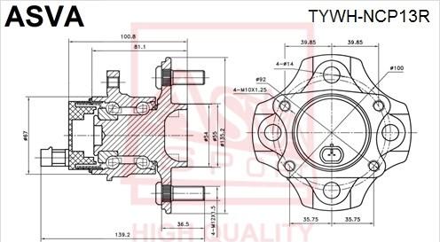 ASVA TYWH-NCP13R - Moyeu de roue droxauto.com