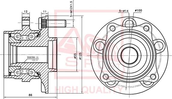 ASVA TYWH-NHW20F - Moyeu de roue droxauto.com
