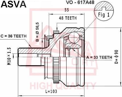 ASVA VO-617A48 - Jeu de joints, arbre de transmission droxauto.com